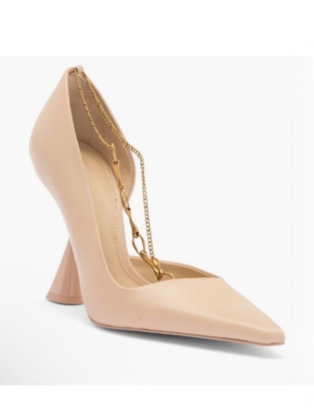 Cult Gaia Dionne Nude Pumps With Chain Accent